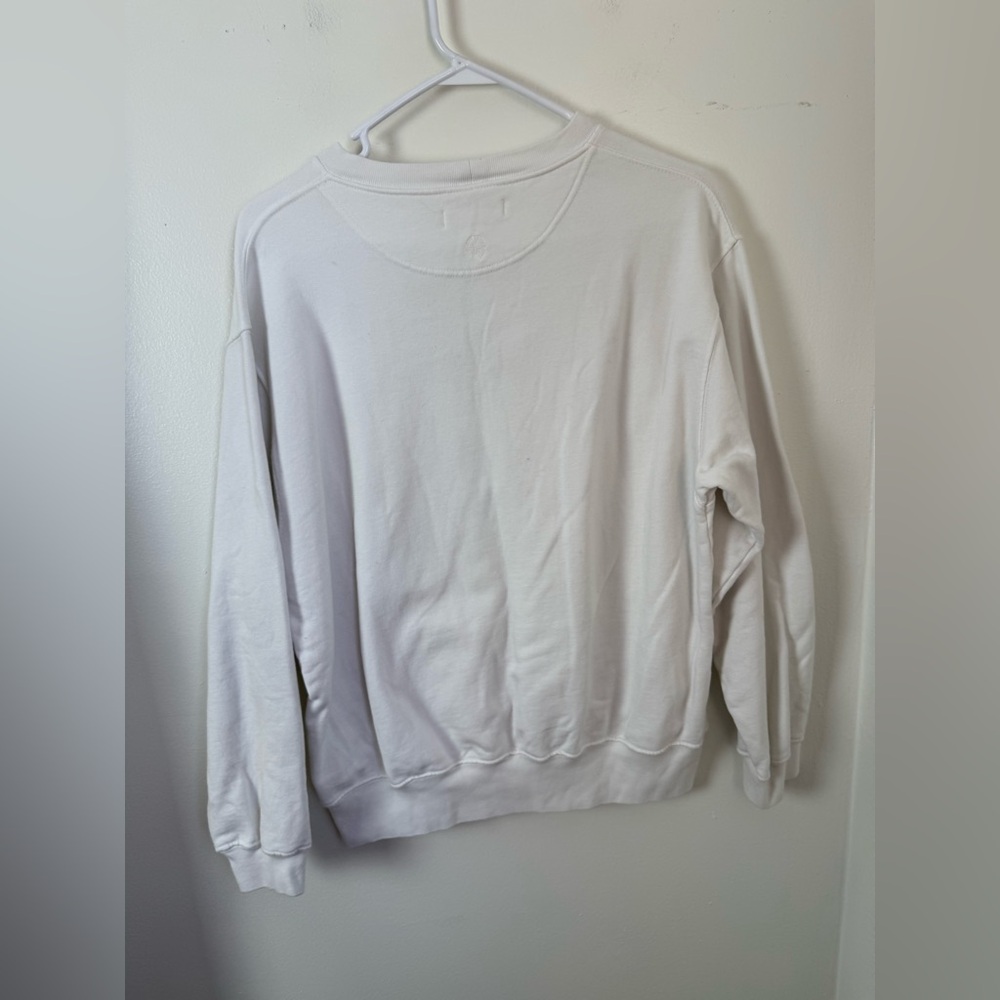 Anine Bing Ramona Empowerment Sweatshirt In White Medium - Picture 6 of 7